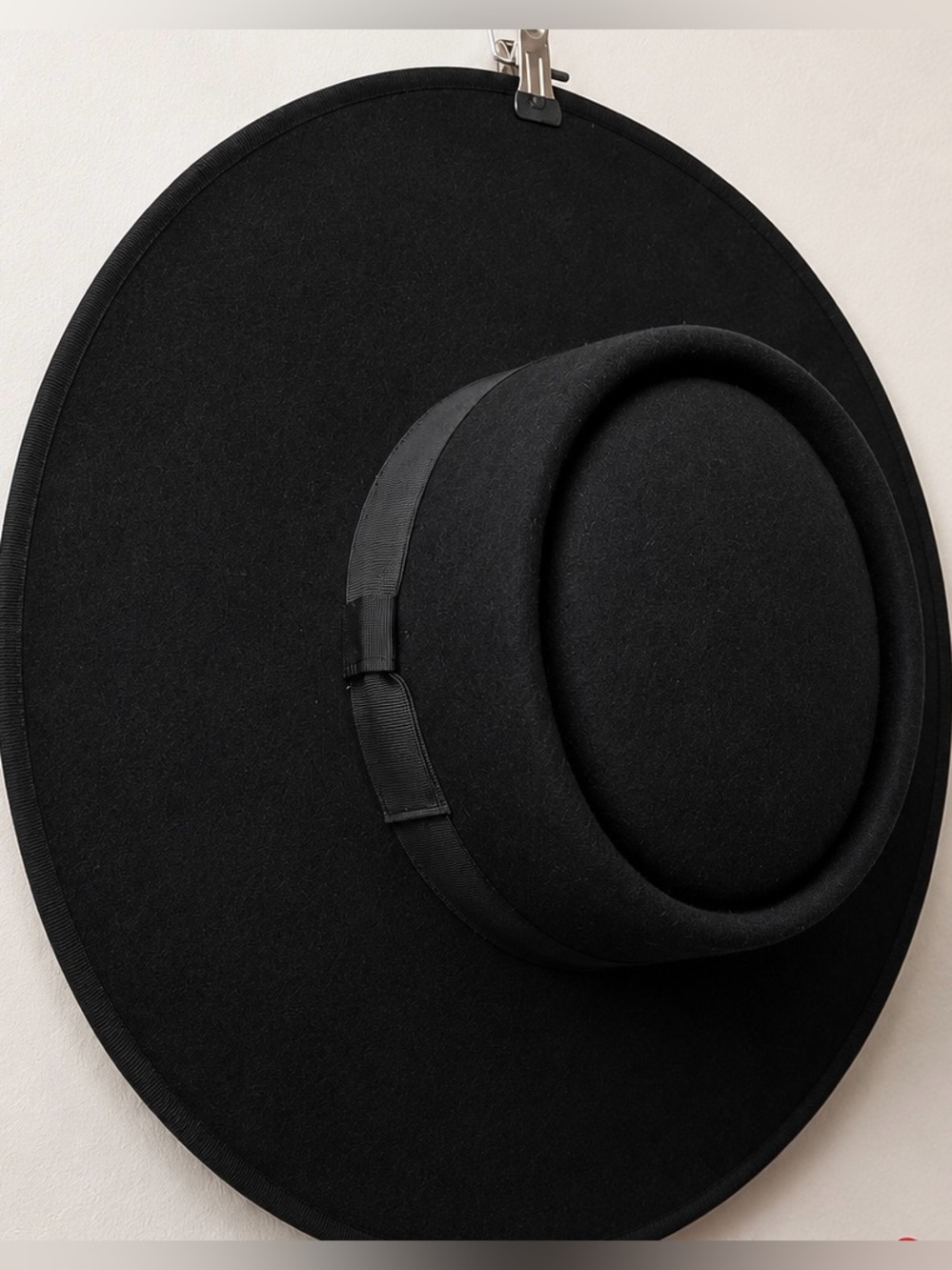 Black Wide Brim Wool Hat